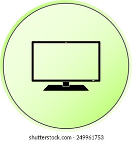Monitor sign icon, vector illustration. Flat design style 
