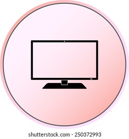 Monitor sign icon, vector illustration. Flat design style 