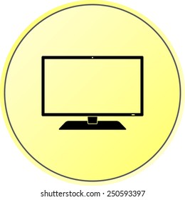 Monitor sign icon, vector illustration. Flat design style 