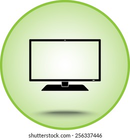 Monitor sign icon, vector illustration. Flat design style 