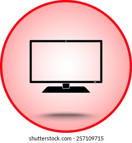 Monitor sign icon, vector illustration. Flat design style 