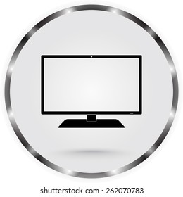 Monitor sign icon, vector illustration. Flat design style 