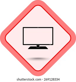 Monitor sign icon, vector illustration. Flat design style 