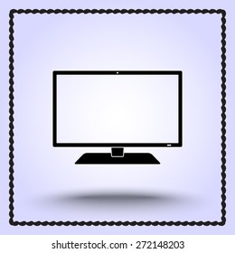Monitor sign icon, vector illustration. Flat design style 