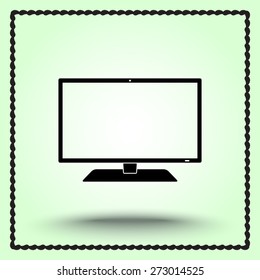 Monitor sign icon, vector illustration. Flat design style 