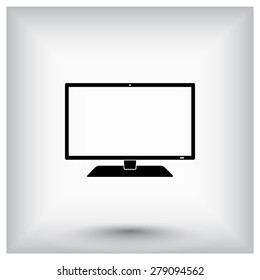Monitor sign icon, vector illustration. Flat design style 