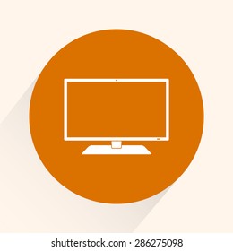 Monitor sign icon, vector illustration. Flat design style 