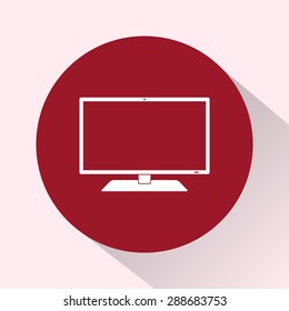 Monitor sign icon, vector illustration. Flat design style 