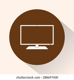 Monitor sign icon, vector illustration. Flat design style 