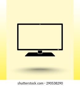 Monitor sign icon, vector illustration. Flat design style 