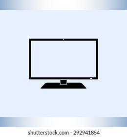 Monitor sign icon, vector illustration. Flat design style 