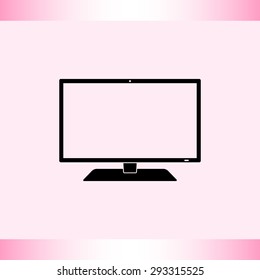 Monitor sign icon, vector illustration. Flat design style 