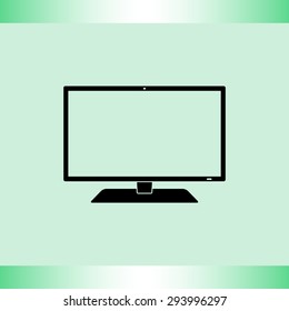Monitor sign icon, vector illustration. Flat design style 