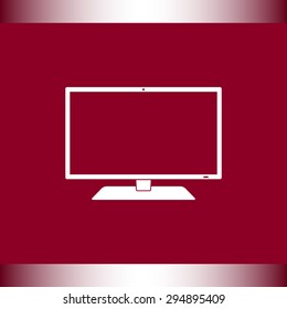 Monitor sign icon, vector illustration. Flat design style 
