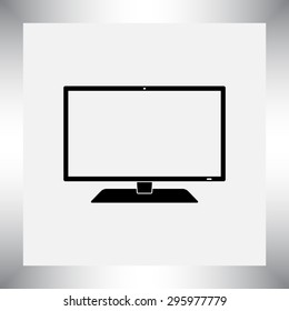 Monitor sign icon, vector illustration. Flat design style 