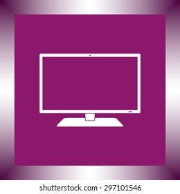 Monitor sign icon, vector illustration. Flat design style 