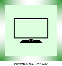 Monitor sign icon, vector illustration. Flat design style 