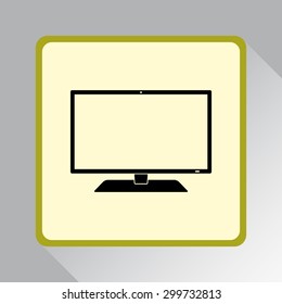 Monitor sign icon, vector illustration. Flat design style 