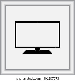 Monitor sign icon, vector illustration. Flat design style 