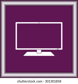 Monitor sign icon, vector illustration. Flat design style 