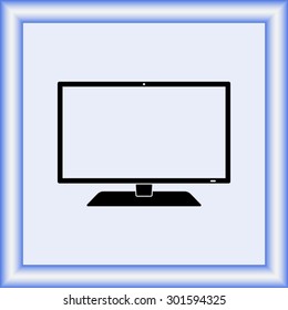 Monitor sign icon, vector illustration. Flat design style 