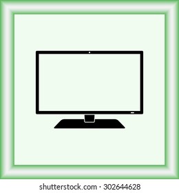 Monitor sign icon, vector illustration. Flat design style 