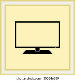 Monitor sign icon, vector illustration. Flat design style 