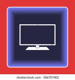Monitor sign icon, vector illustration. Flat design style 