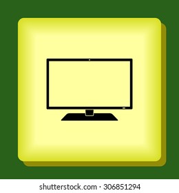 Monitor sign icon, vector illustration. Flat design style 