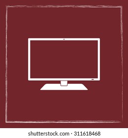 Monitor sign icon, vector illustration. Flat design style 
