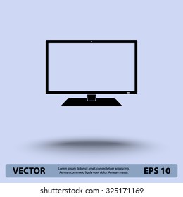 Monitor sign icon, vector illustration. Flat design style 