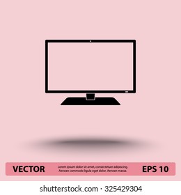 Monitor sign icon, vector illustration. Flat design style 