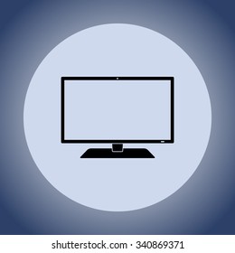 Monitor sign icon, vector illustration. Flat design style 