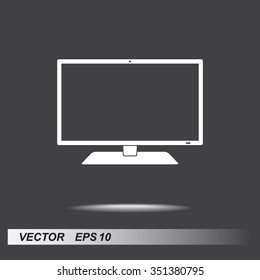 Monitor sign icon, vector illustration. Flat design style 