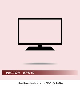 Monitor sign icon, vector illustration. Flat design style 