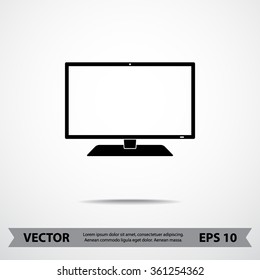 Monitor sign icon, vector illustration. Flat design style 