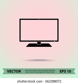 Monitor sign icon, vector illustration. Flat design style 
