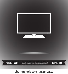 Monitor sign icon, vector illustration. Flat design style 