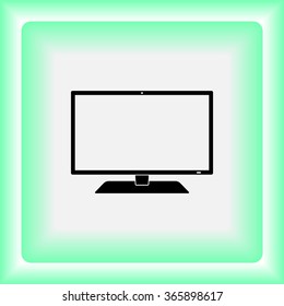 Monitor sign icon, vector illustration. Flat design style 