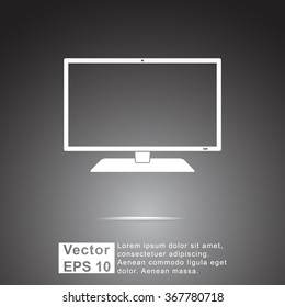Monitor sign icon, vector illustration. Flat design style 