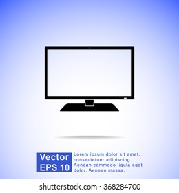 Monitor sign icon, vector illustration. Flat design style 