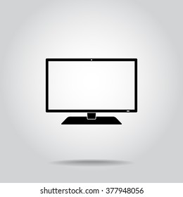 Monitor sign icon, vector illustration. Flat design style 