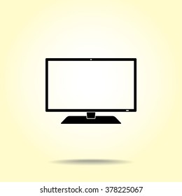Monitor sign icon, vector illustration. Flat design style 