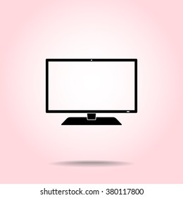 Monitor sign icon, vector illustration. Flat design style 