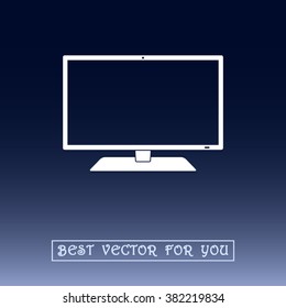 Monitor sign icon, vector illustration. Flat design style 