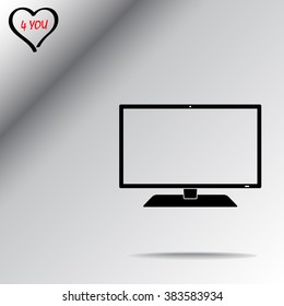 Monitor sign icon, vector illustration. Flat design style 
