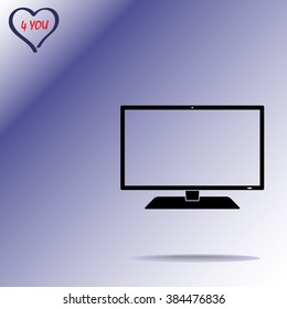 Monitor sign icon, vector illustration. Flat design style 