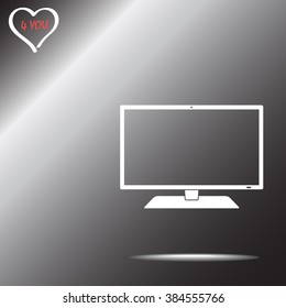Monitor sign icon, vector illustration. Flat design style 