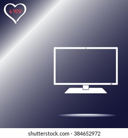 Monitor sign icon, vector illustration. Flat design style 