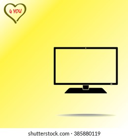 Monitor sign icon, vector illustration. Flat design style 